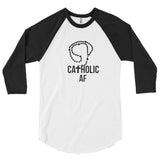 Men's Catholic AF 3/4 sleeve raglan shirt
